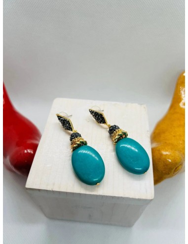 Agatha Turquoise Earrings Gold Plated Comparez plus de prix