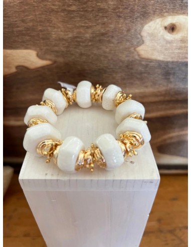 Chloe White Marble Gemstone Bracelet commande en ligne