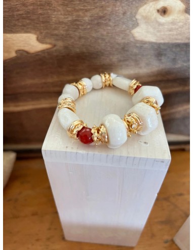 Chloe White Marble e Agate Bracelet solde