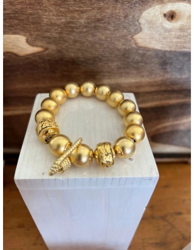 Chloe Gold Beads e Link Charm Bracelet prix