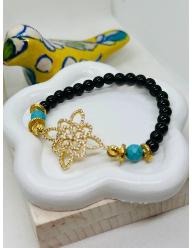 Chloe 6 mm Onyx w Charm Bracelet les ctes