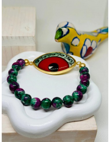 Iris Hand Painted Multicolor Ceramic Bracelet vous aussi creer 