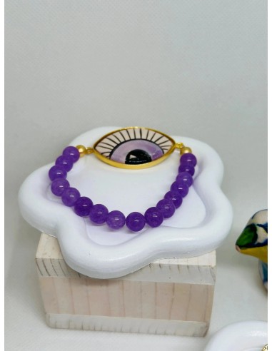 Iris Hand Painted Purple Ceramic Bracelet À commander