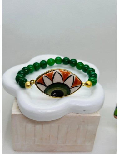 Iris Hand Painted Green Ceramic Bracelet suggérées chez