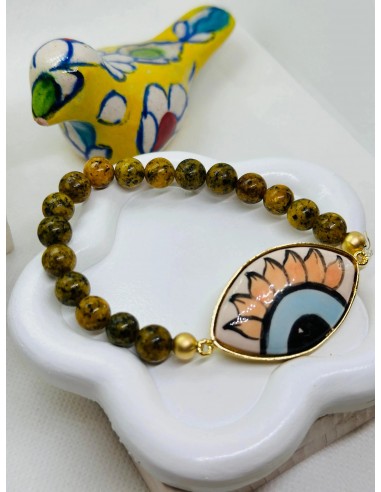 Iris Hand Painted Gold Ceramic Bracelet suggérées chez